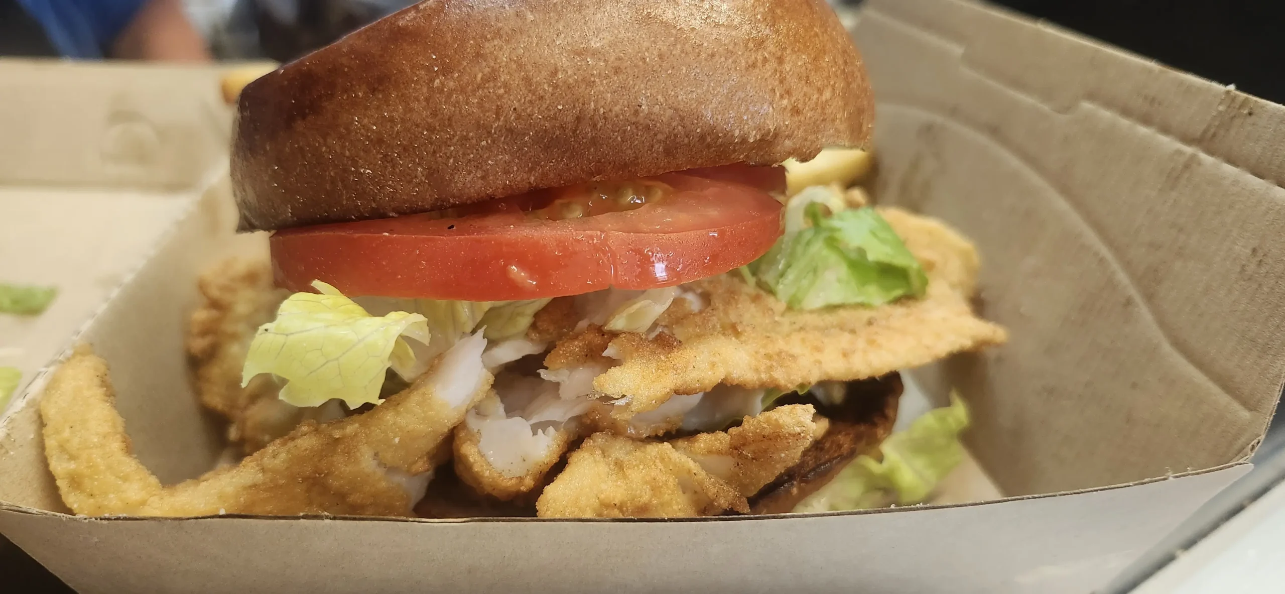 Fried clam roll with fries